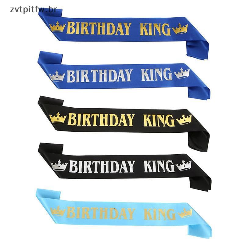 ZVT Aniversário Rei Faixa Para Homens Menino Feliz 16o 18o 20o 30o Decoração De Festa BR