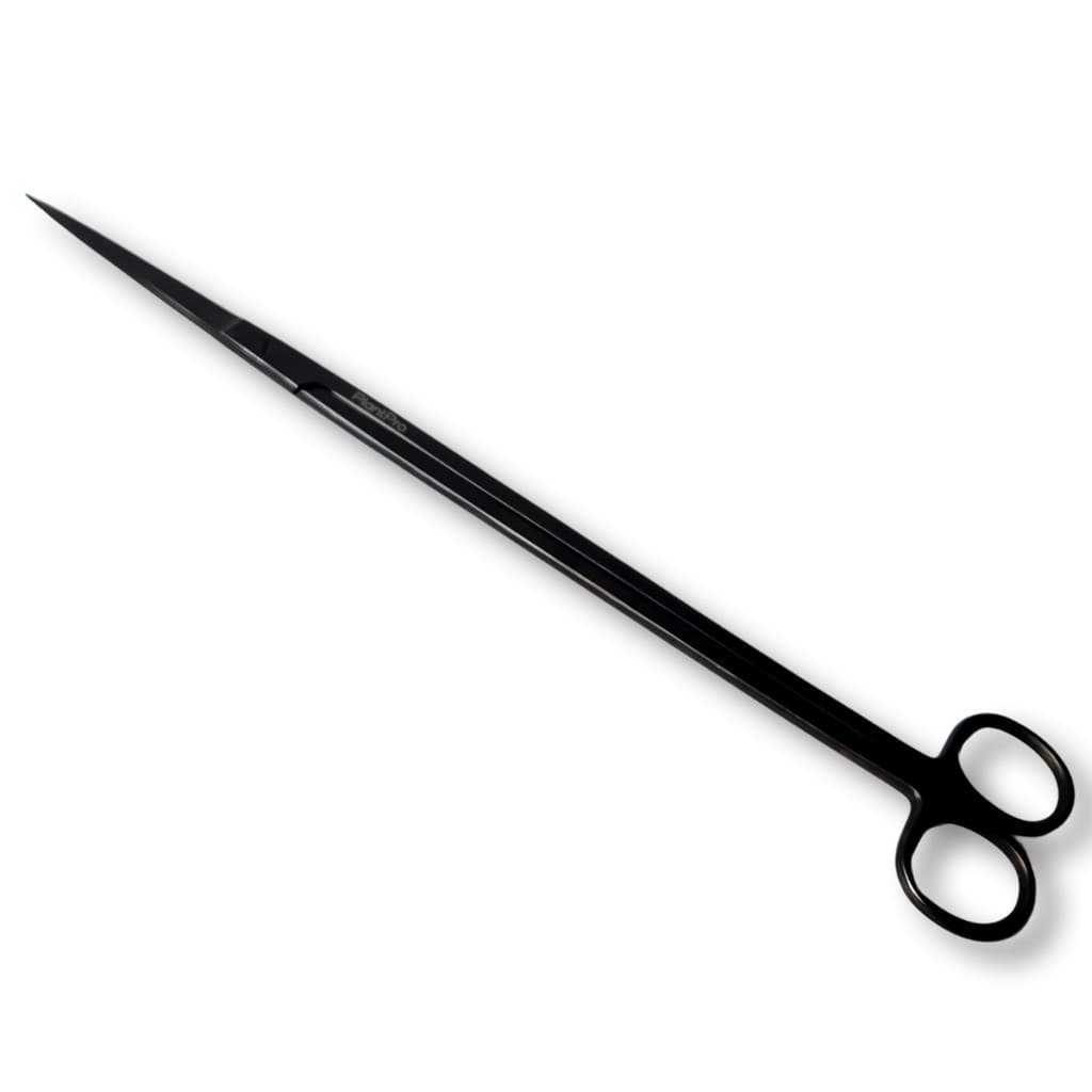 Tesoura Reta 30cm Black Line PlantPro Aço Aquário Plantado