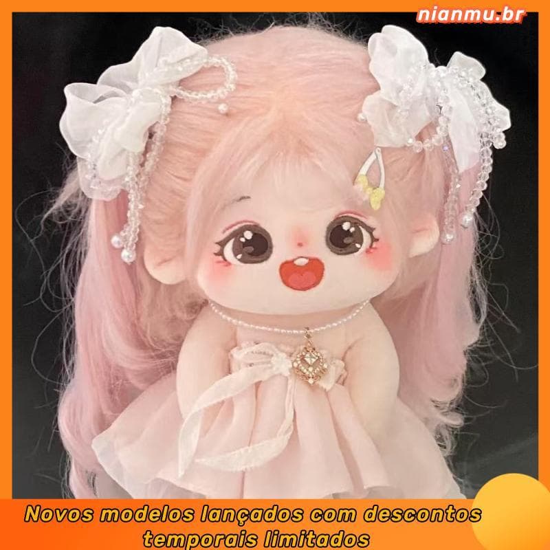 Xiaohongshu artesanal Mini boneca de algodão 20cm vestir-se boneca humanóide bonito pelúcia presente aniversário boneca