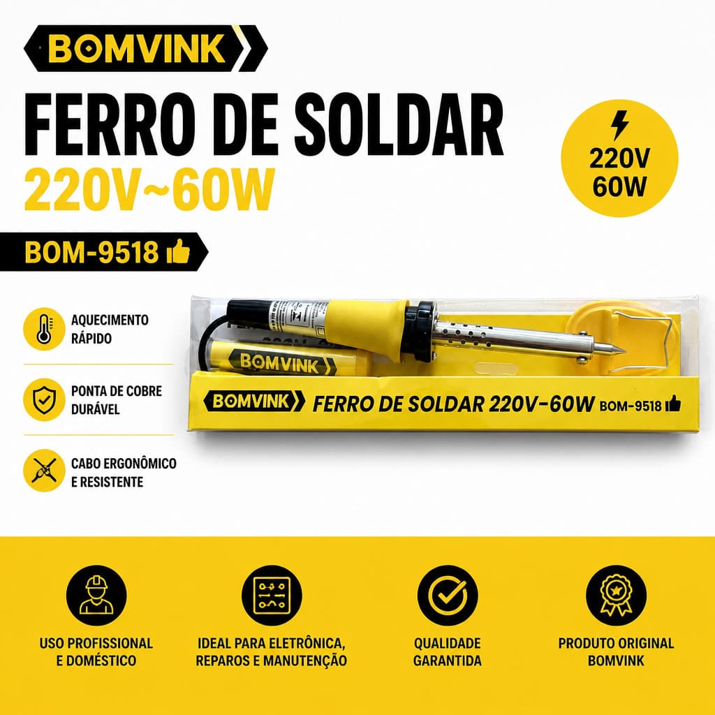 Ferro de Solda Com Estanho 40W 60W 110V 220V Resistente Ideal para Consertos Eletrônicos Soldagem de Componentes