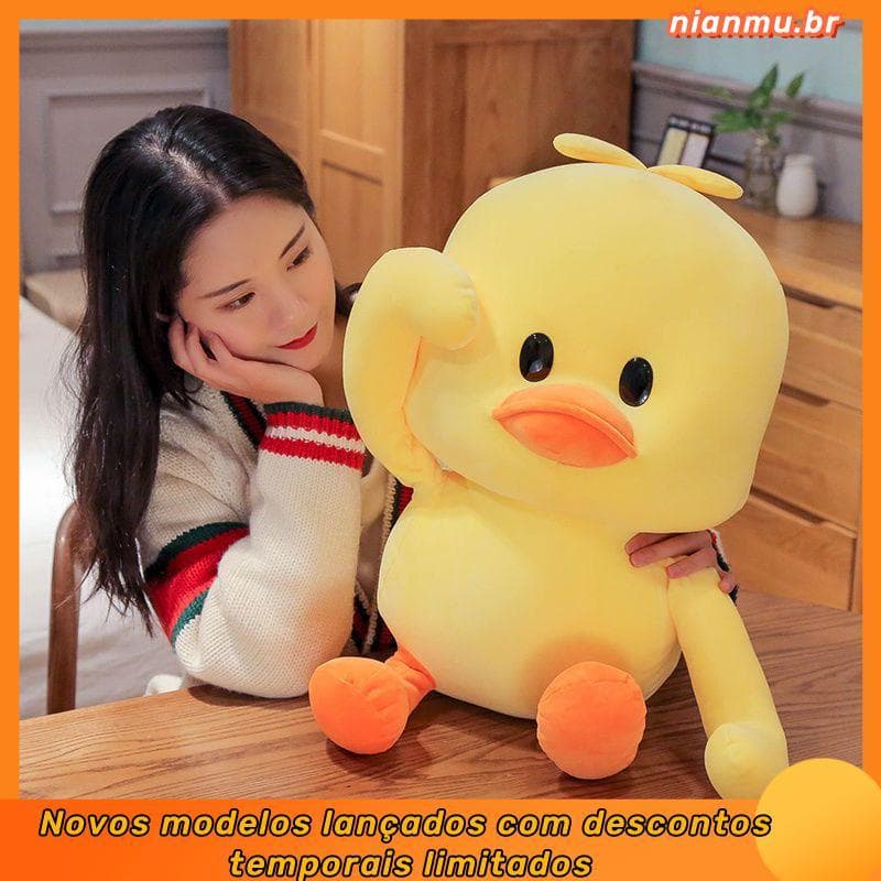 Influenciador pequeno pato amarelo boneca boneca pato pato brinquedo boneca de pelúcia travesseiro presente anivers