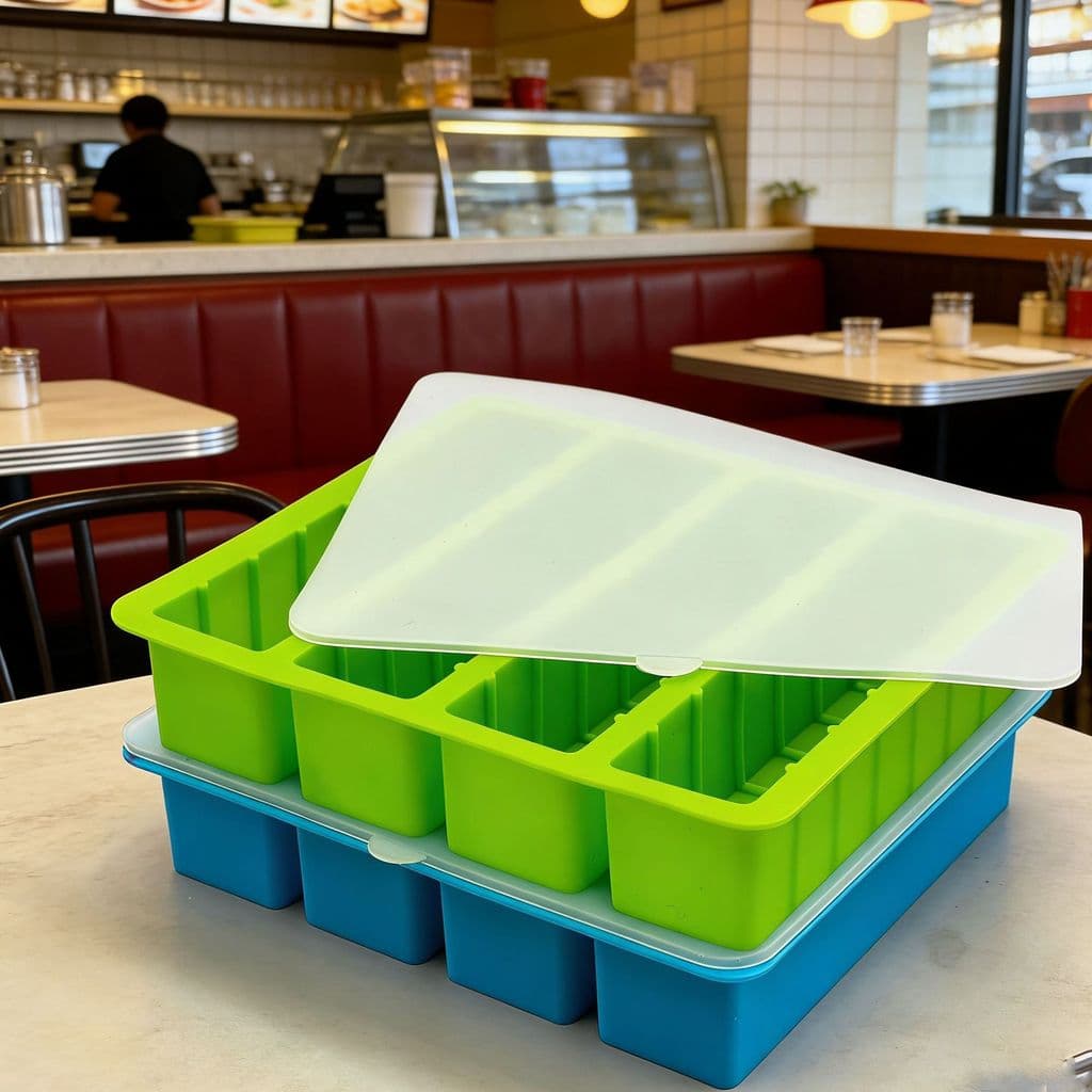 Bandeja para manteiga com tampa, forma de silicone para manteiga com tampa, forma para chocolate, forma para barra energ