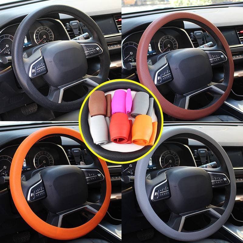 ADS Capa Universal De Silicone Antiderrapante Para Volante De Carro , Textura Elástica Em Forma De D , Acessórios De Dec