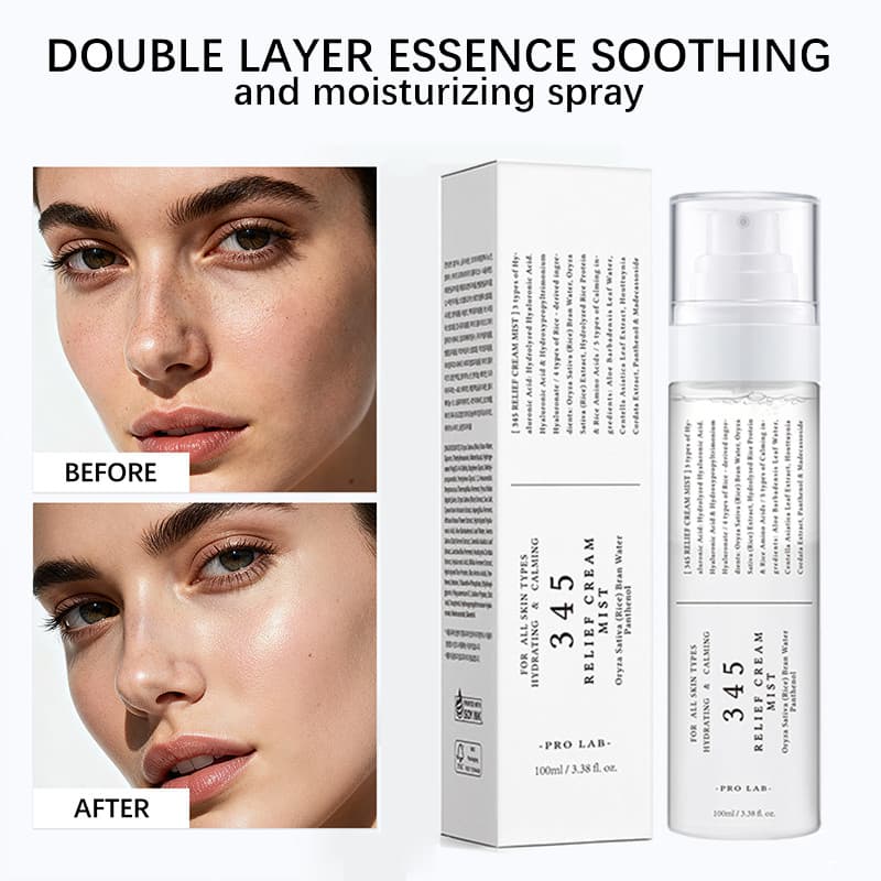 345 2 Camadas Essence Mist 100ml – Spray Facial Calmante E Hidratante Com Fórmula Dupla De Umidade