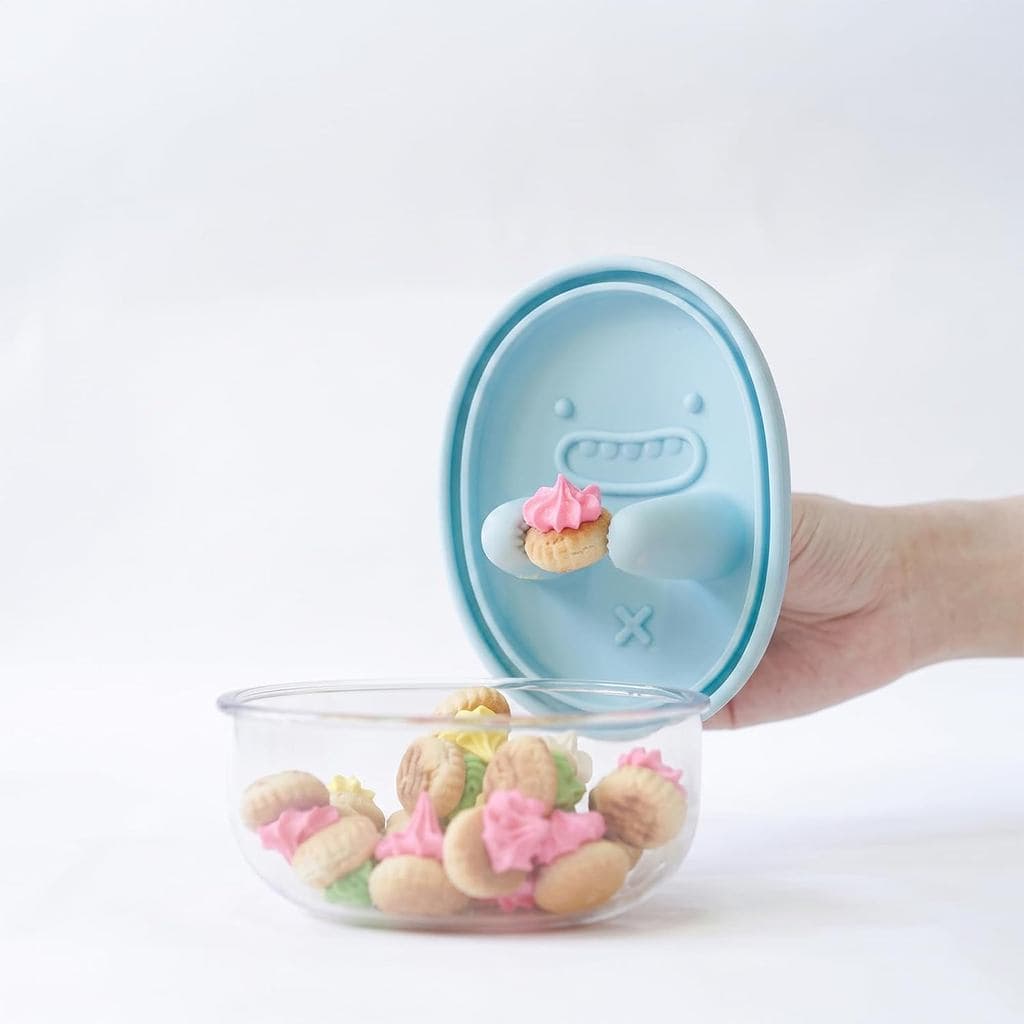 Tigela de Snacks Monchi com Tampa de Encaixe |   Caixa de Lanches Monchi No Mess - Recipiente de Lanches Reutilizável e