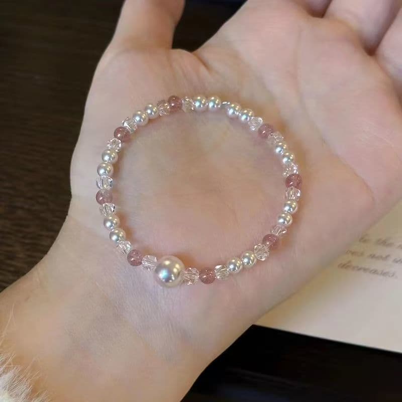 Pulseira de Amizade Feminina Elegante com Pérolas, Estilo Doce e Luxuoso, Design Único P0HI