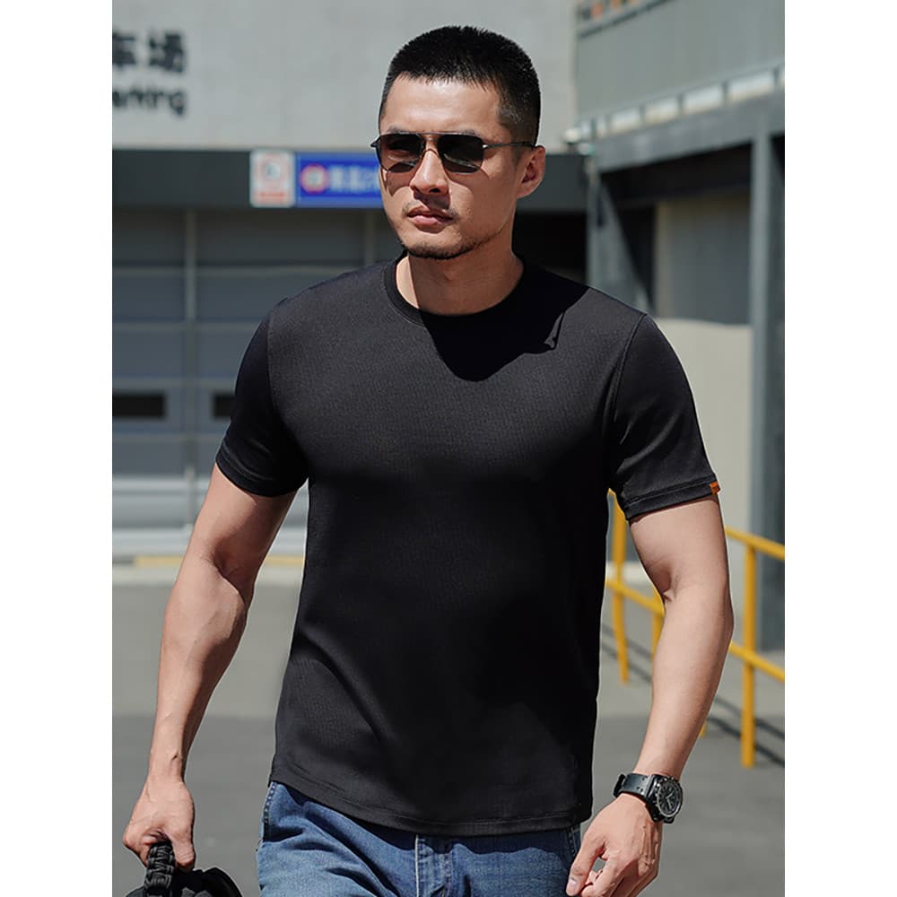 [2 peças mais desconto] Dragon Tooth Pioneer No. 5 Cool Feeling Camiseta de manga curta com gola redonda e secagem rápid
