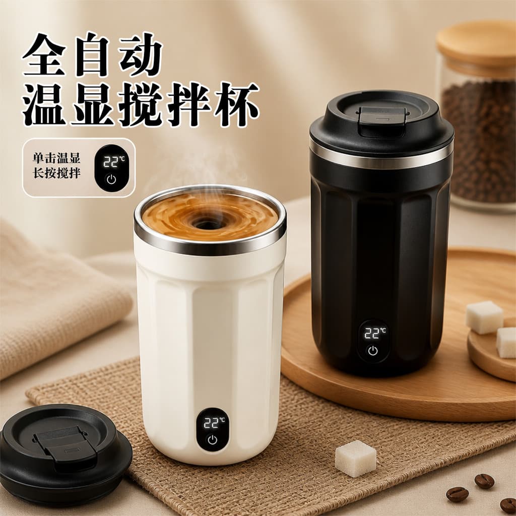 Copo liquidificador totalmente automático, copo agitador elétrico recarregável, café, leite em pó, leite de soja, substi