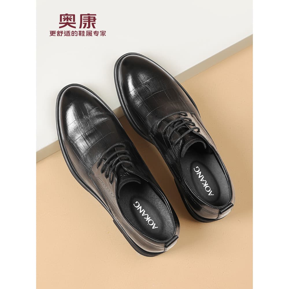 Okcom sapatos masculinos 2026 primavera outono novo estilo couro genuíno respirável negócios Formal sapatos de couro con