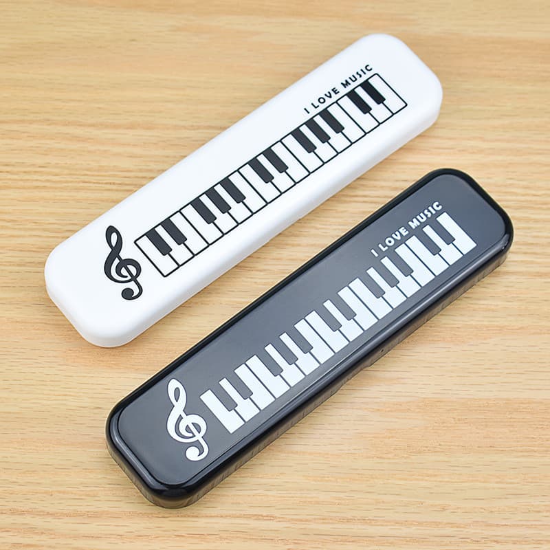 Taiwan música papelaria lápis caso simples Piano teclado papelaria caixa de armazenamento agudos pontuação nota lápis ca