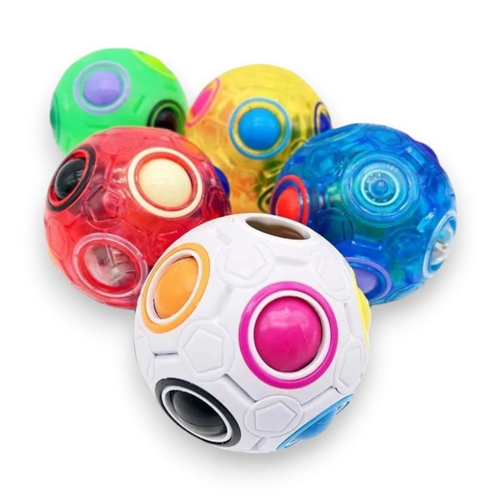 Brinquedo sensorial 3D em forma de bola mágica para os dedos, bola mágica antiestresse divertida, cubo mágico arco-íris,
