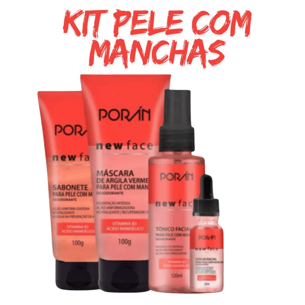 Kit SkinCare para pele com manchas Porán Clareia Manchas da pele com ácido mandélico e vitamina B3
