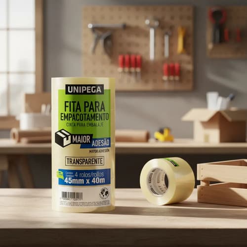 Kit 4 Fita Adesiva Empacotamento 45mm X 40m Caixa Embalagem Transparente