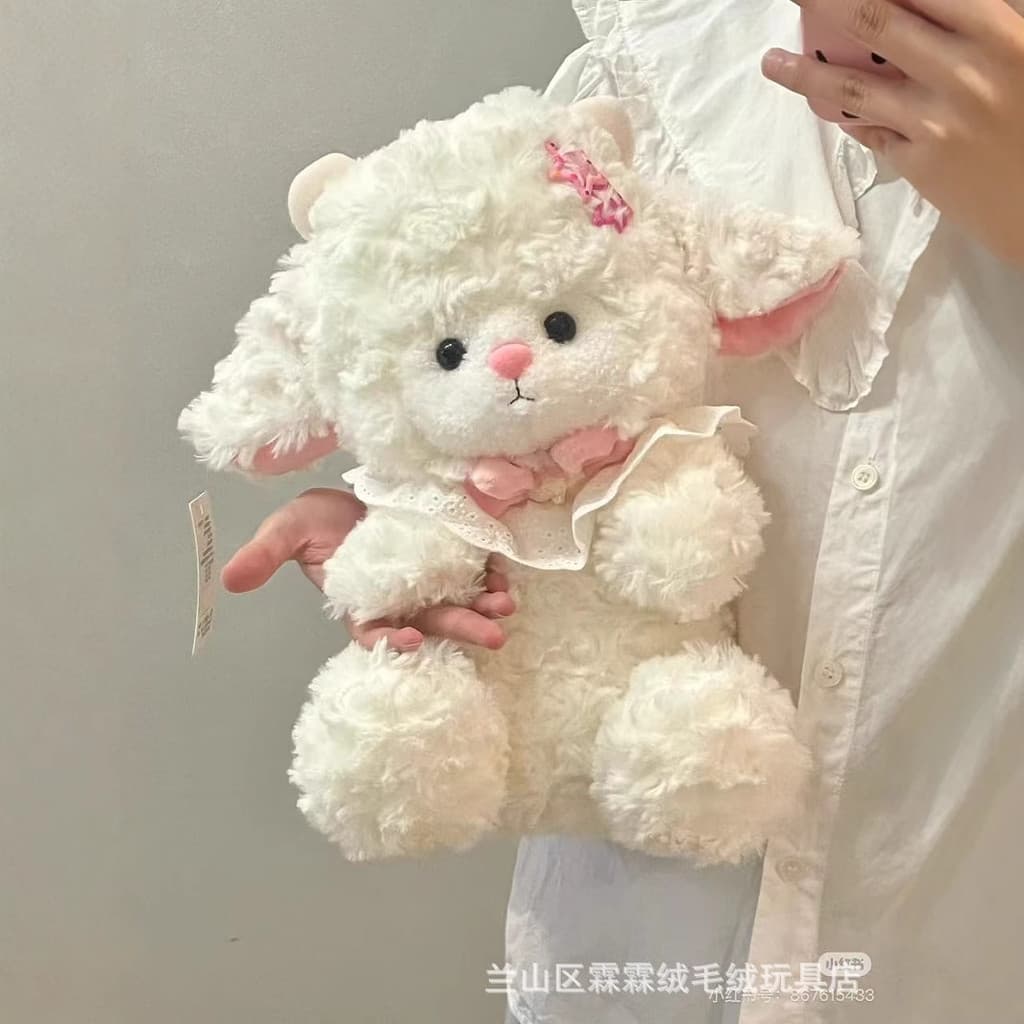 Nova ovelha baa baa brinquedo de pelúcia princesa ovelha boneca bonito chapéu de aniversário cordeiro boneca presente do