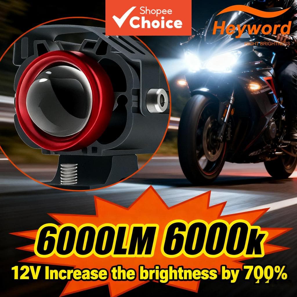 Heyword 1pc Moto Lâmpada LED Auxiliar 14000LM Dupla Cor Lâmpada LED de Moto Luz Exterior para Moto Luz de Condução para