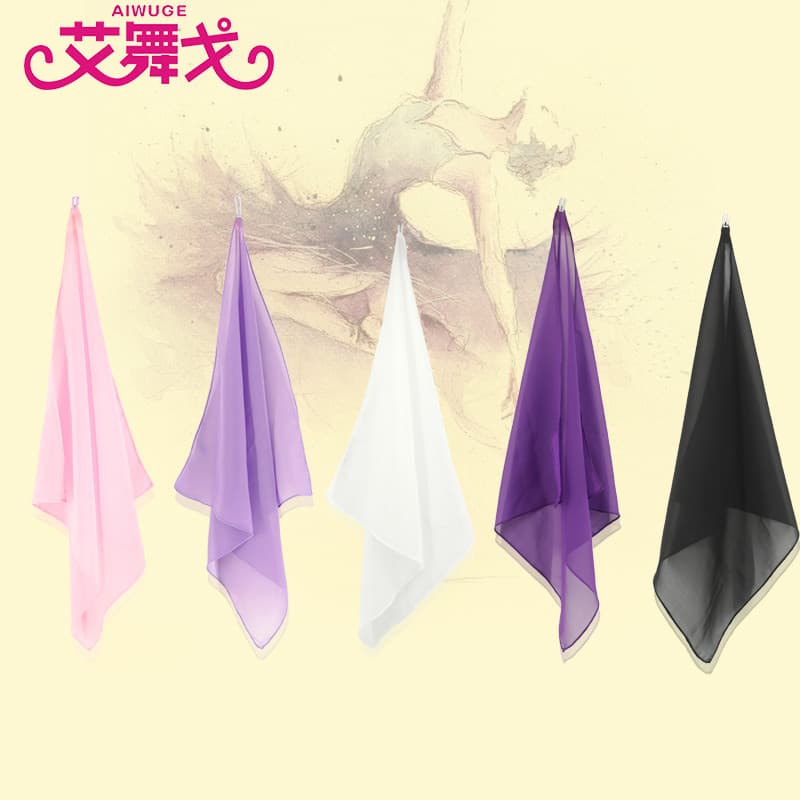 Lenço de grau de exame de dança lenço de gaze de Chiffon adereços de desempenho de dança lenço de seda lenço quadrado le