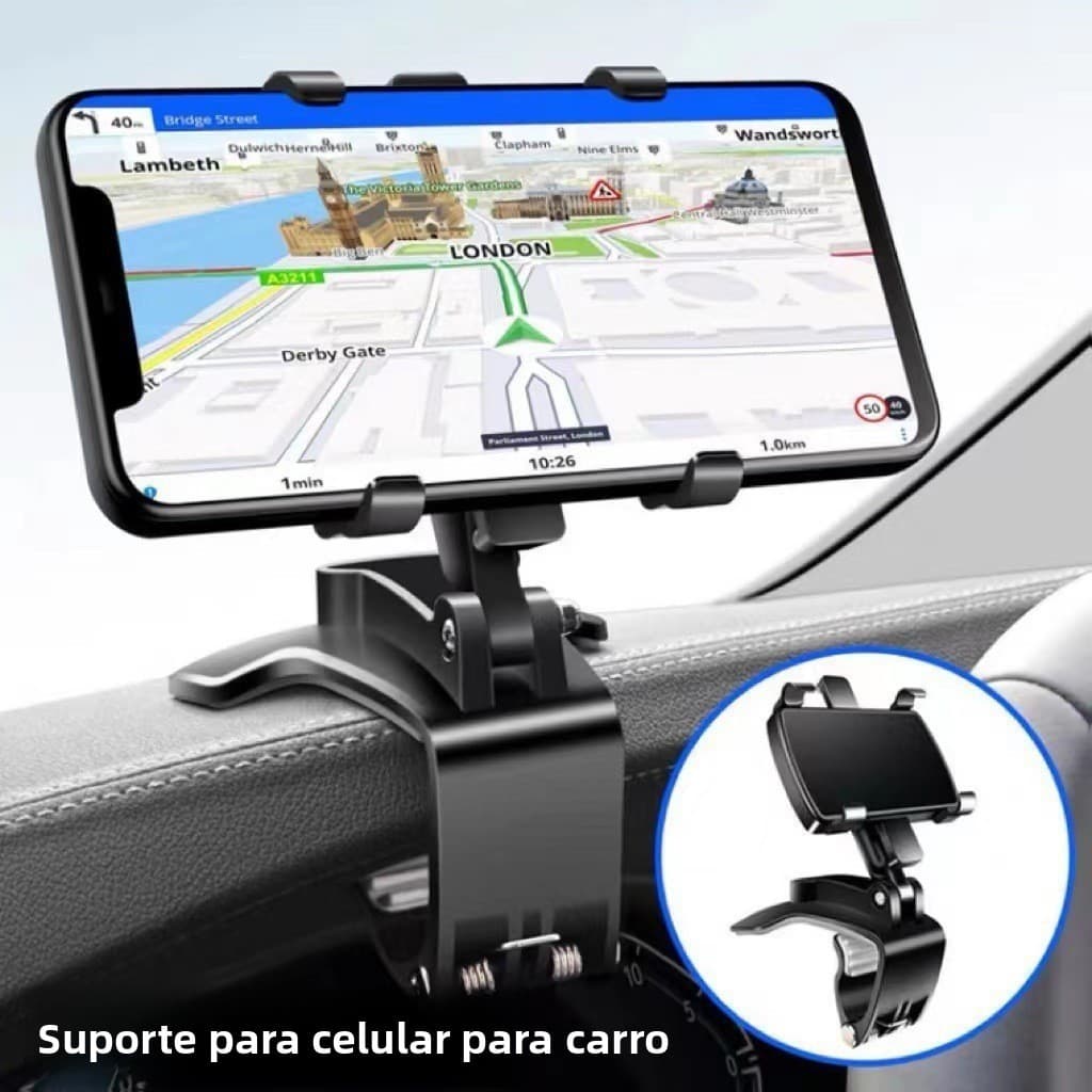 Suporte do telefone móvel do carro multifuncional rotativo titular painel espelho retrovisor dupla utilização navegação
