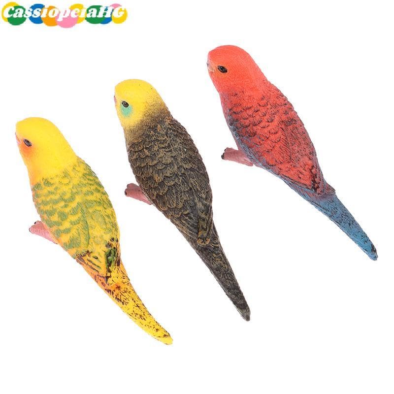 (Cassiopeiahg) 1Pc Simulação Papagaio Periquito Ornamento De Paisagem Em Miniatura Modelo Animal Estatueta De Gramado Pá