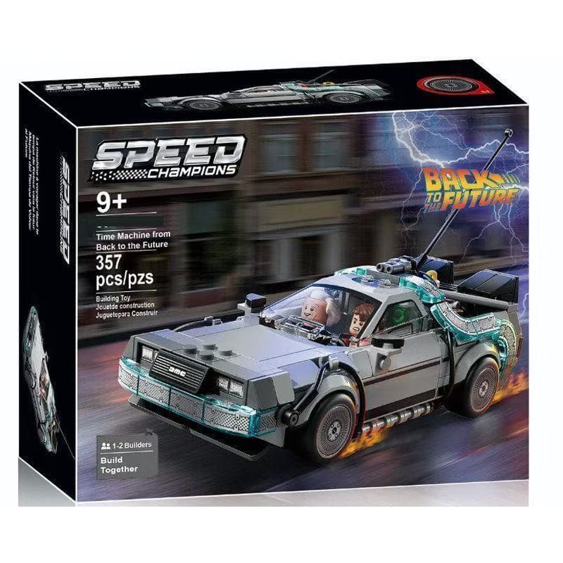 Lego blocos de construção de volta para o futuro máquina do tempo montagem educacional das crianças diy brinquedo menino
