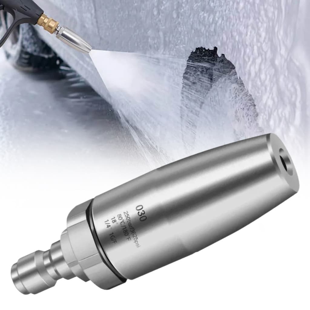 Bocal Turbo Para Lavadora De Pressão , Bico Giratório De Aço Inoxidável De Conexão Rápida De 1/4 Polegadas
