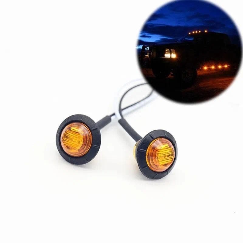 2 Pçs À Prova Dwaterproof Água Âmbar Lado Marcador Indicadores Luz LED 12V Bala Lâmpada 3/4 " Para Caminhão Reboque Luze