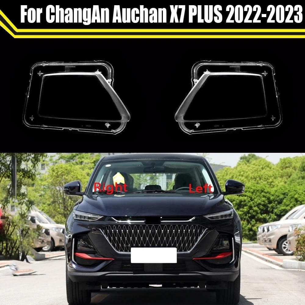 Lâmpada De Luz Automática Para ChangAn Auchan X7 PLUS 2022 2023 Lente Da Tampa Do Farol Carro Escudo Claro Dianteiro Aba