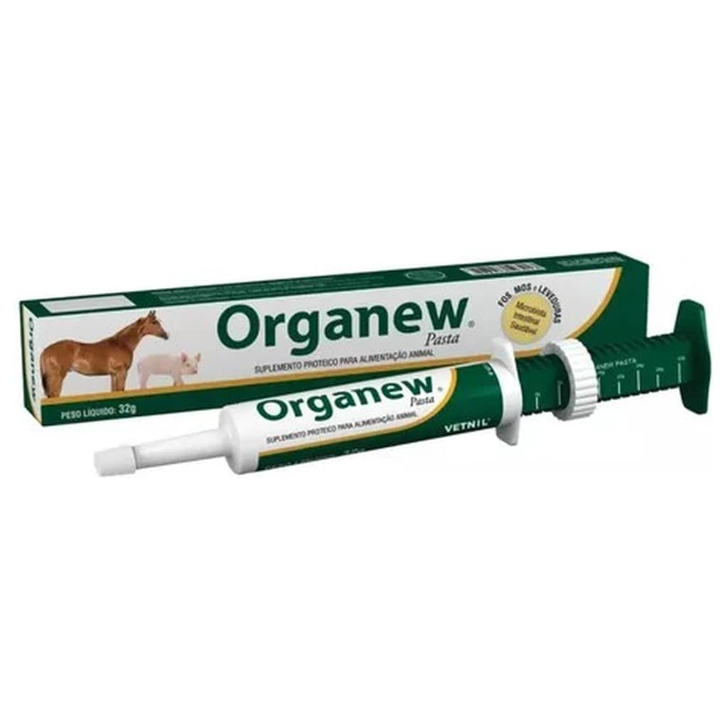 Organew Pasta Suplemento Probiótico 32g Vetnil Cães Senior Digestão Aminoácidos FOS MOS Leveduras Bisnaga