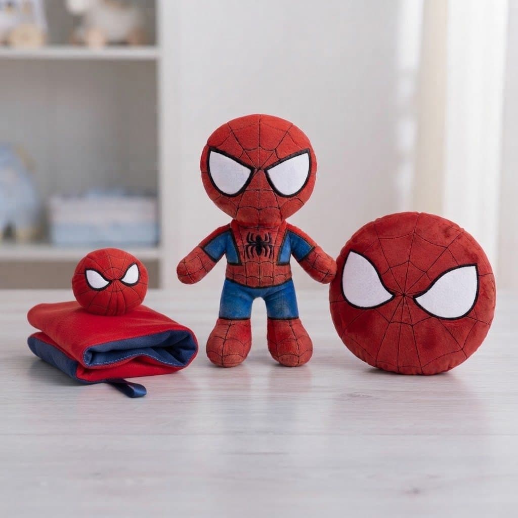 Pelúcia Infantil Super-Herói Homem-Aranha 25cm Macia com Fibra Siliconada