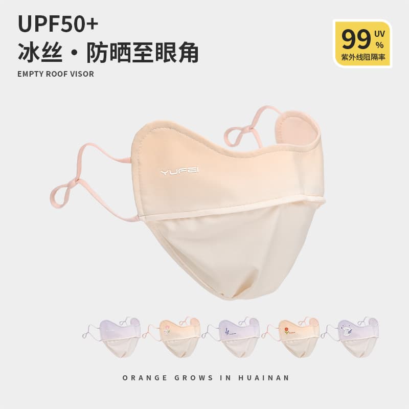 Máscara protetora solar de seda gelo feminina Anti-UV rosto cheio proteção para os olhos canto Blush rosto Gini máscara