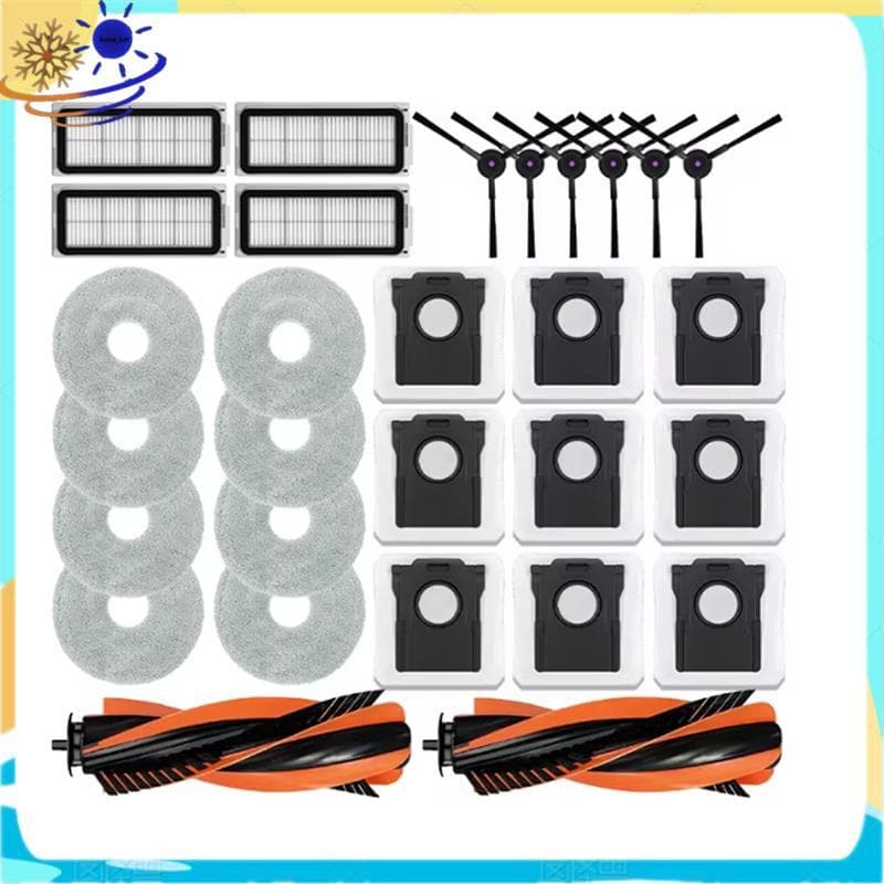 [Le's Shop] Para Acessórios De Substituição De Aspirador De Pó Robô X70-Rolo Principal , Escova Lateral , Saco , Filtro