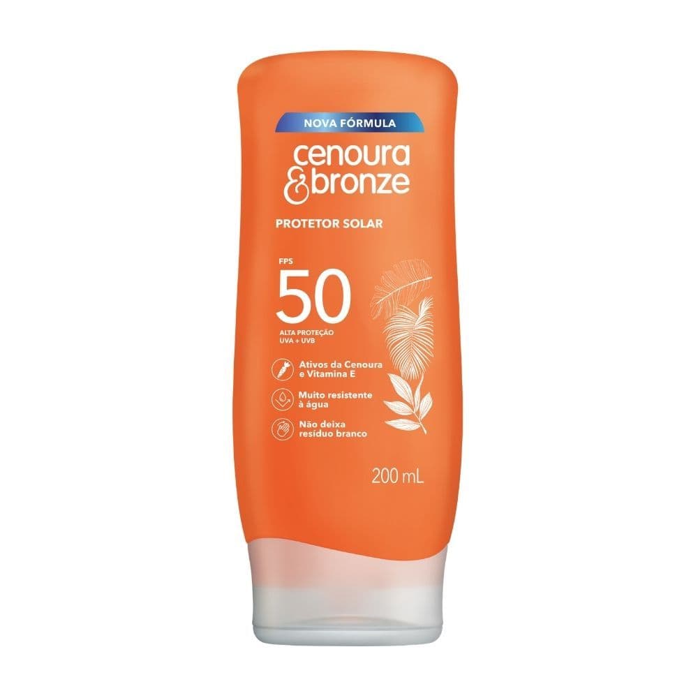 Protetor Solar Cenoura e Bronze FPS 50 com 200ml
