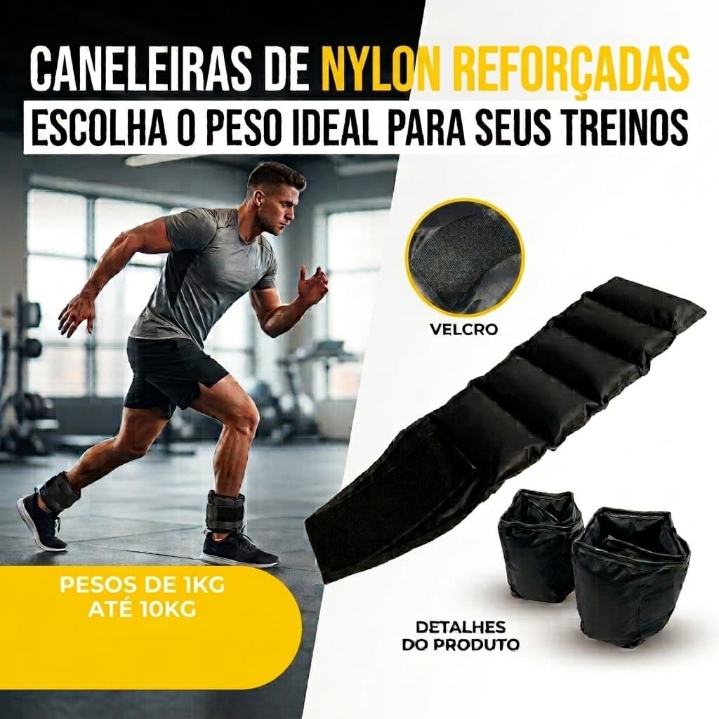 Par Caneleira Tornozeleira De 4kg a 10Kg Para Treino De Ginástica Em Casa e Em Academia