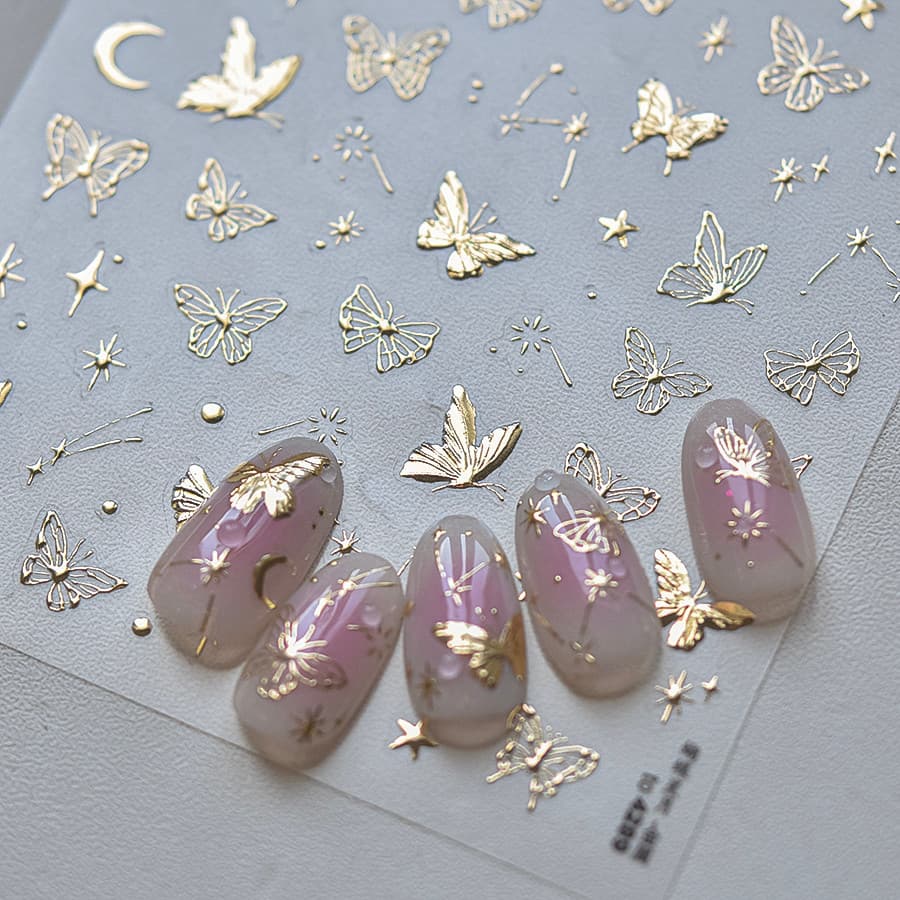 Tomani dourado Manicure adesivos de venda quente telefone móvel adesivos de unhas Retro papelaria adesivos de unhas borb