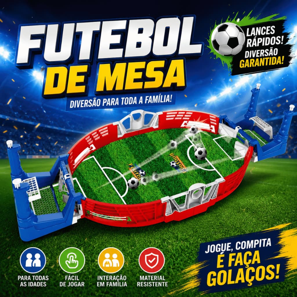 Brinquedo Jogo de Futebol De Mesa Portatil Com Lançador