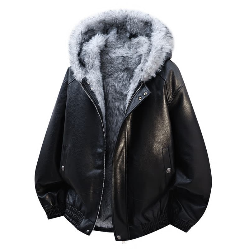2026 Novo estilo inverno estilo americano High-End sensação gola de pele longa assento montanha esculpida jaqueta acolch