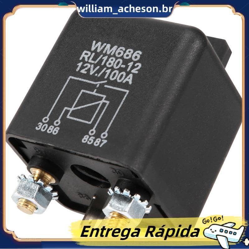 12V 100Amp Interruptor Liga/Desliga Resistente De 4 Pinos Relé De Carga Dividida Para Van De Barco Automotivo Preto