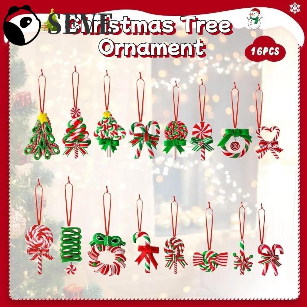 SEVE 16/32 Unidades Enfeites De Pirulito De Natal , Pingente Decorativo Colorido De Bastão De Doces , Artesanato Faça Vo