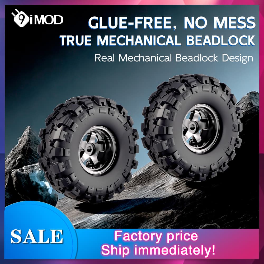 9IMOD Metal 0.7 " Rodas Beadlock Pneus De Borracha De 39 Mm Para Rastreador RC 1/30 SCX30 , Jantes De Roda De Alumínio U