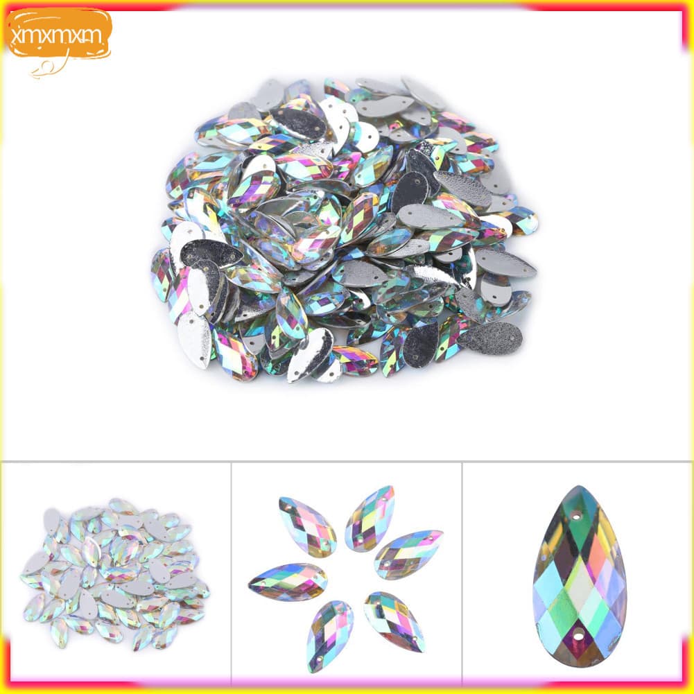 Xmxmxm.br Botão de cristal de costura 200 unidades/pacote resina plana brilhante com furo acessórios artesanais (1)