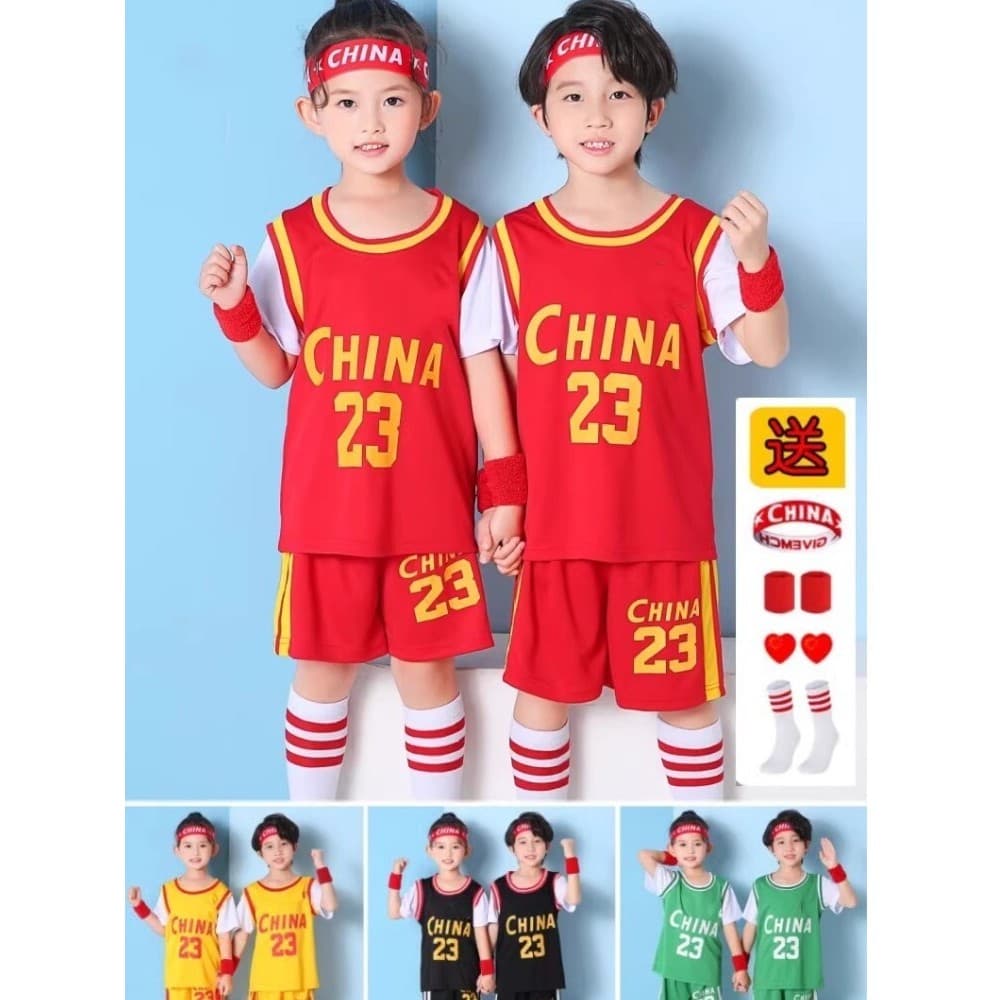 Crianças uniforme de basquete colete terno meninos meninas do jardim de infância estudantes da escola primária competiçã