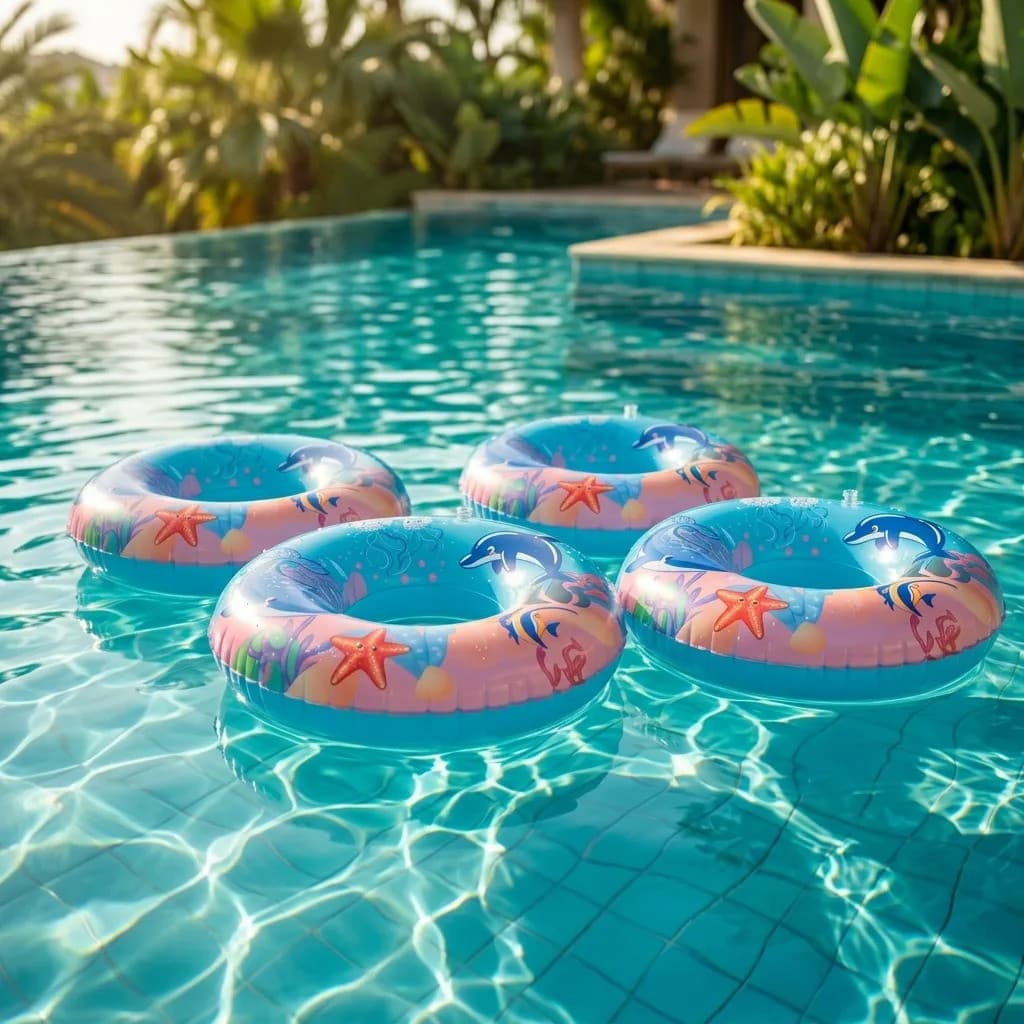 Kit 4 Boias Infláveis Fundo Do Mar 80cm Piscina Praia