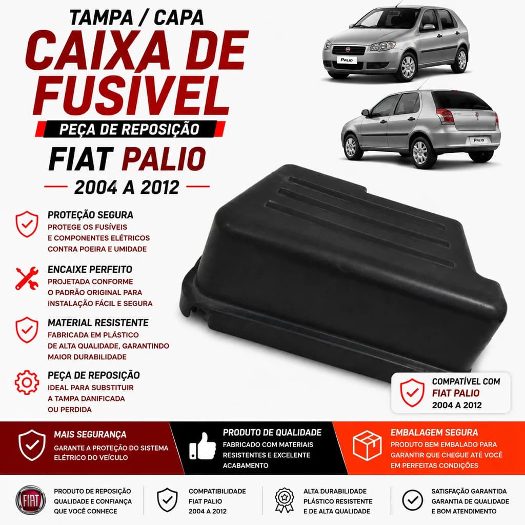 Tampa Capa Caixa Fusível Fiat Palio Siena 2004 2012