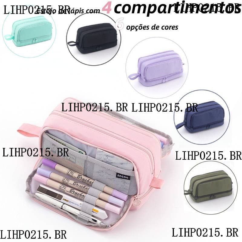 4 Compartimento Estojo Para Lápis Caso/Bolsa Para Cosméticos/Penil Case Escola Estudante Lápis Casos Estacionária