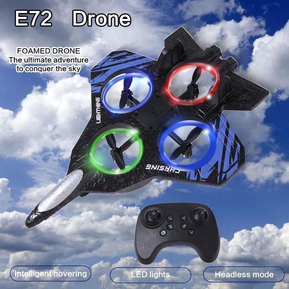 Lutador De Espuma De Controle Remoto , Brinquedo Recarregável De Helicóptero De Quatro Motores 2.4G Stunt , Com Avião Le