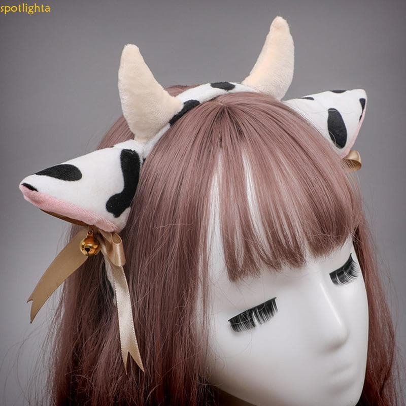 spotlighta Orelhas Vaca Bandana Cosplay Cabelo Hoop Traje Acessório Para Festa Férias
