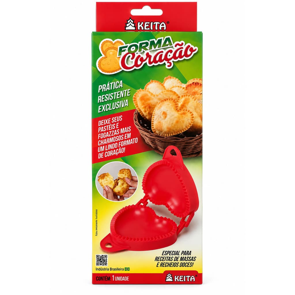 Forma Pastel Coração Modelador Cortador Massa Recheada Keita