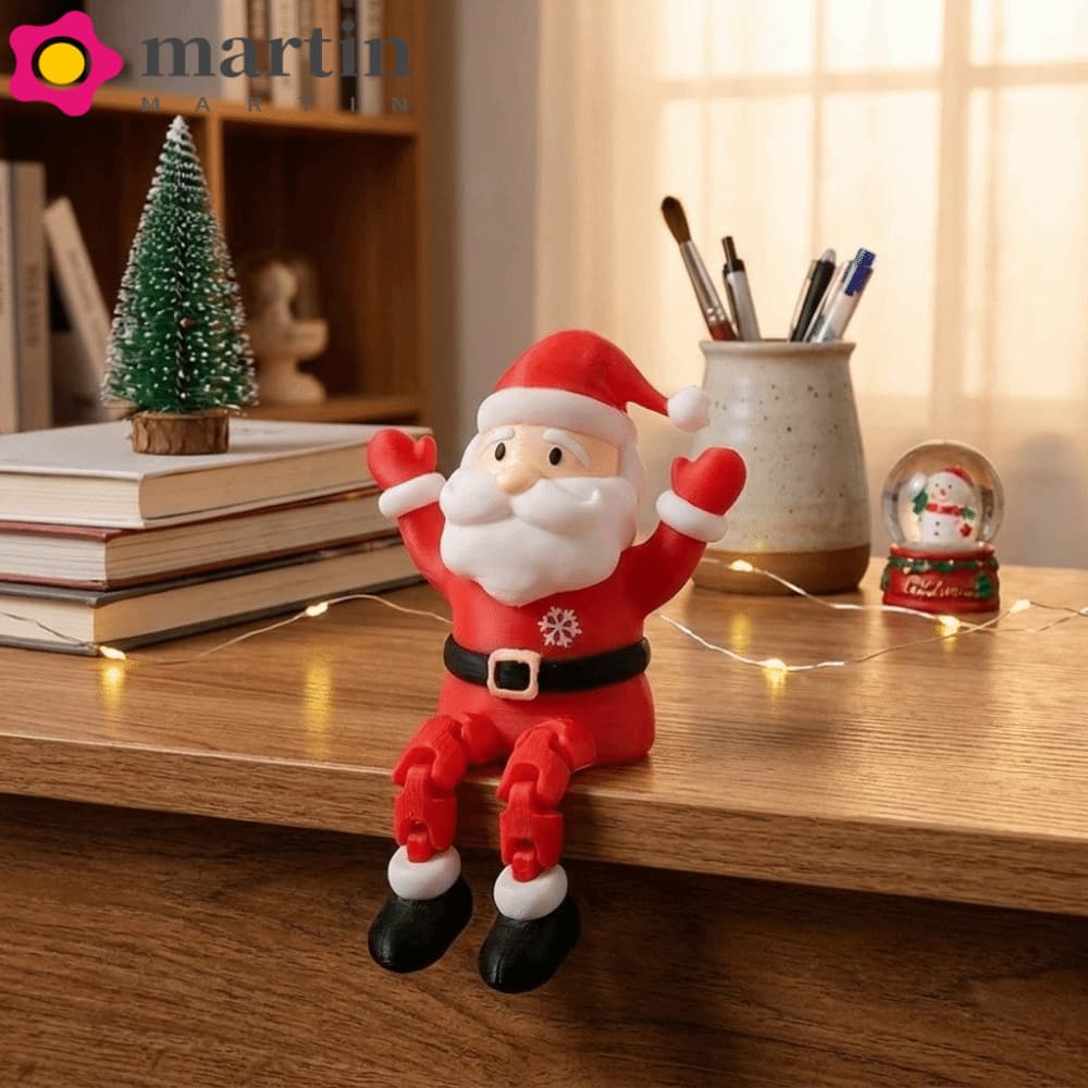 Estátua Sentada De Papai Noel MARTIN , Estatueta Móvel Impressa Em 3D De Desenho Animado , Articulado