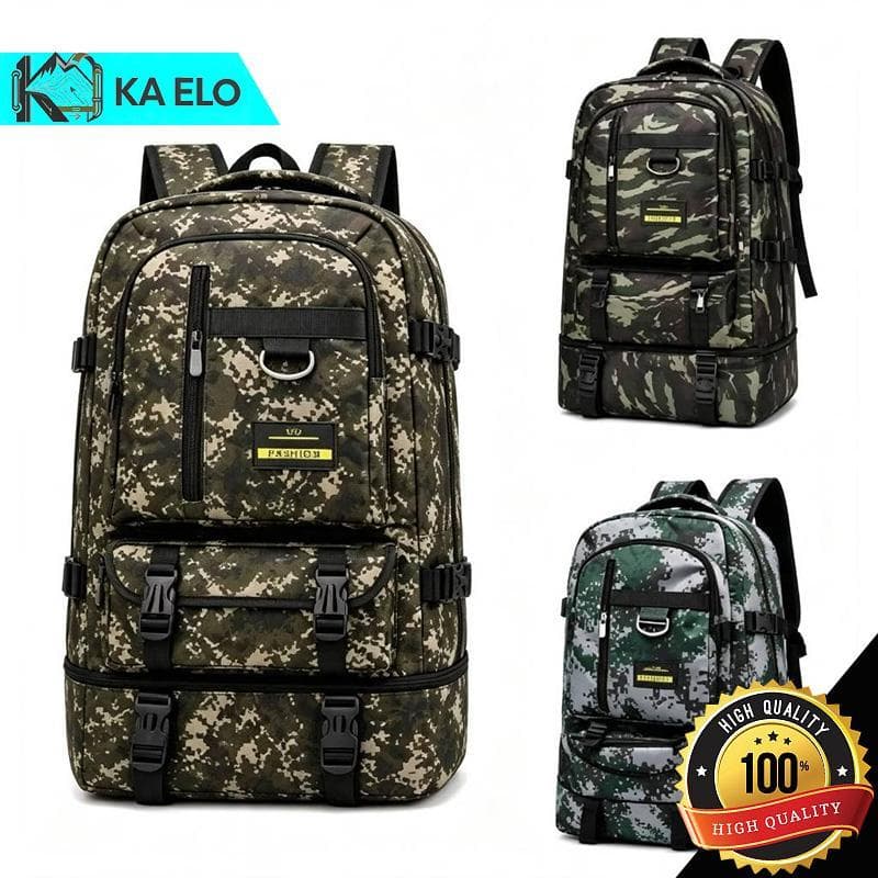 Mochila Masculina Lona 70 Litros Viagem Passeio Motoboy Esporte Trilha Viagem