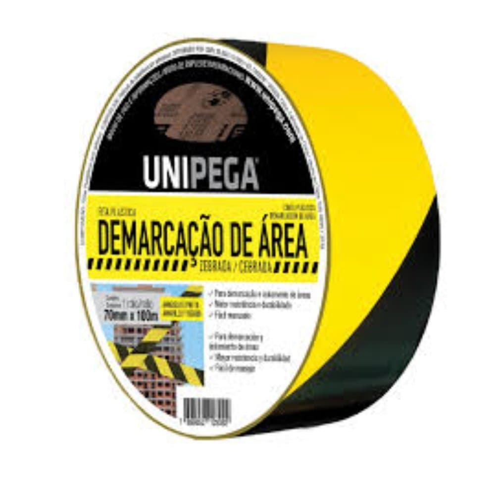 Fita Zebrada Amarelo/Preta 70mm x 100m