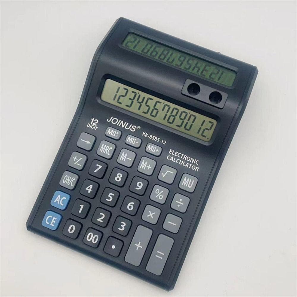 Calculadora De 12 Dígitos , Mecânica De Tela Dupla Alimentada Por Bateria Financeira Prática Portátil